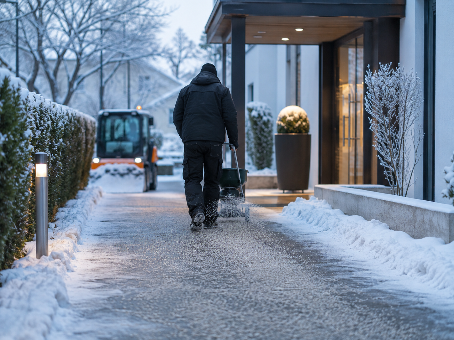 Winterdienst: Streugut und Schneeräumung auf einem sicheren Weg