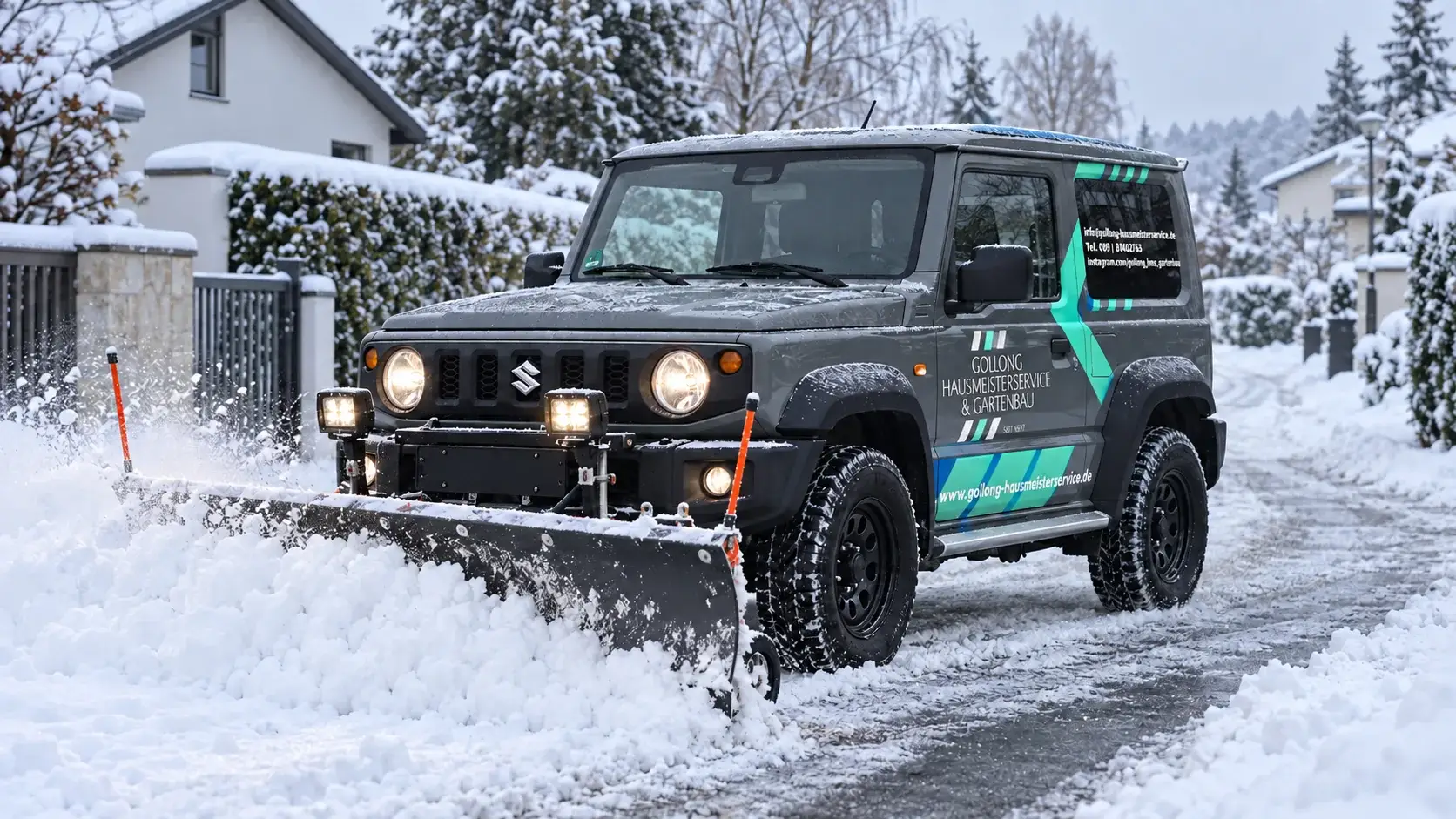 Visualisierung: Suzuki Jimny beim Winterdienst im Würmtal